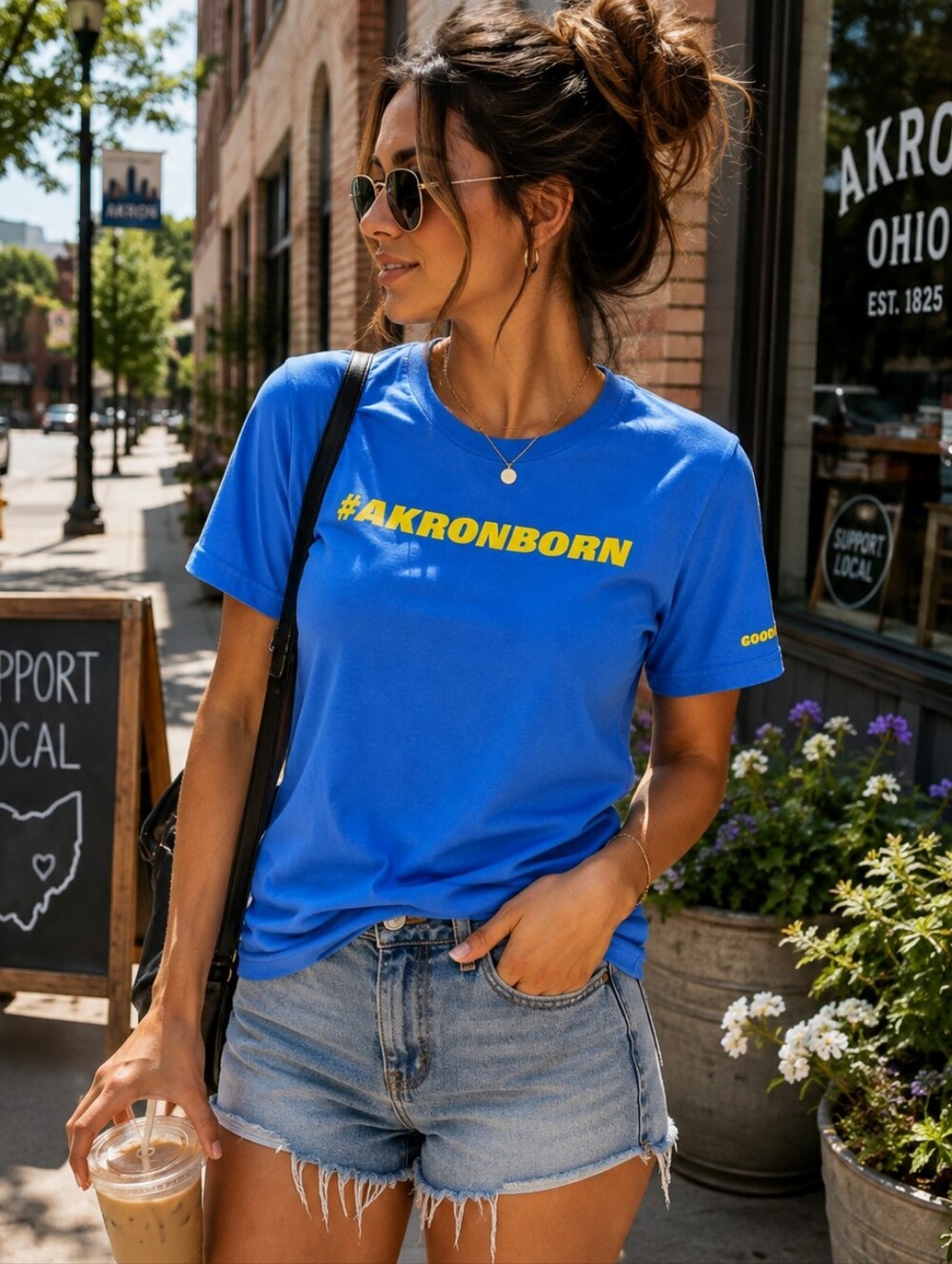 Port and company Akron Born Blue Shirt